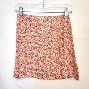 Vintage Compagnie Internationale Express Floral Rayon Mini Skirt 5/6 Back Zip